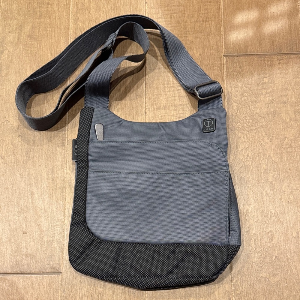 Tumi Charcoal and Black Messenger Bag